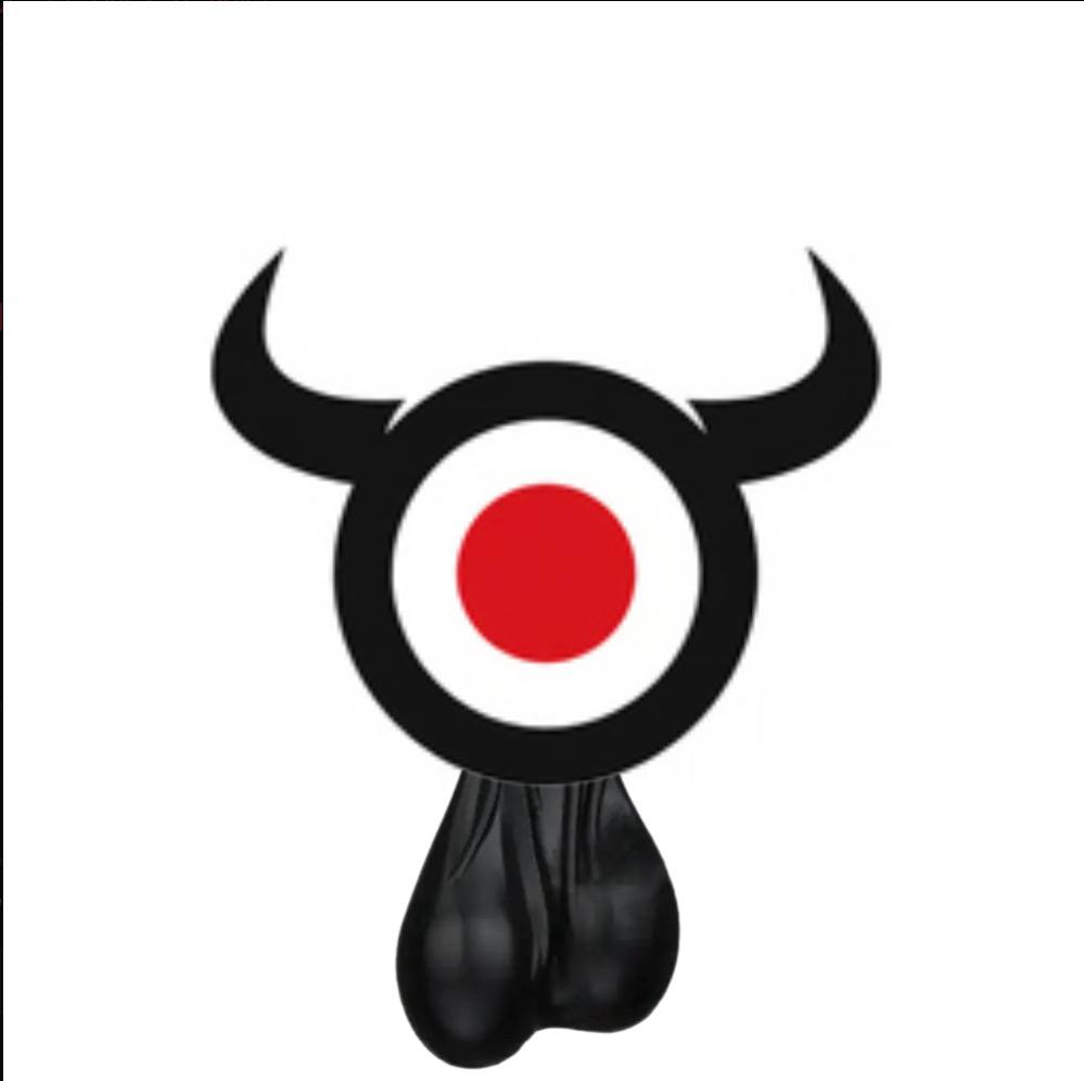 BULL'SBALLS mascot — a bull head with a red bullseye eye